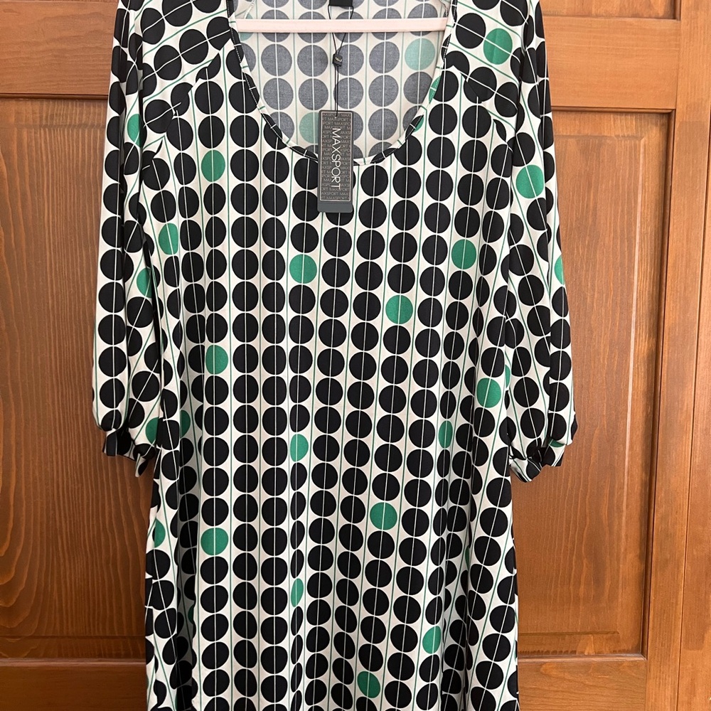 Black and Green Polka Dot Women's Dress
